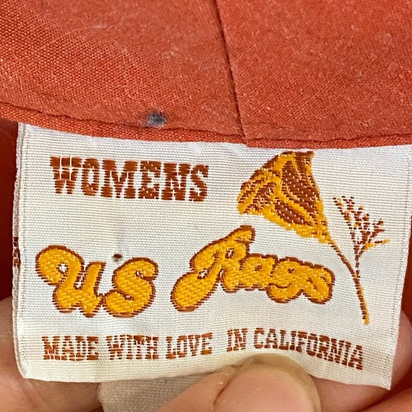 Vintage  Rust Orange Women's Top w/ tie bow - Picture 5 of 6